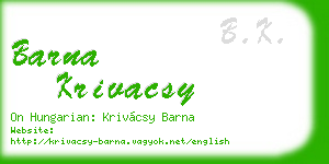 barna krivacsy business card